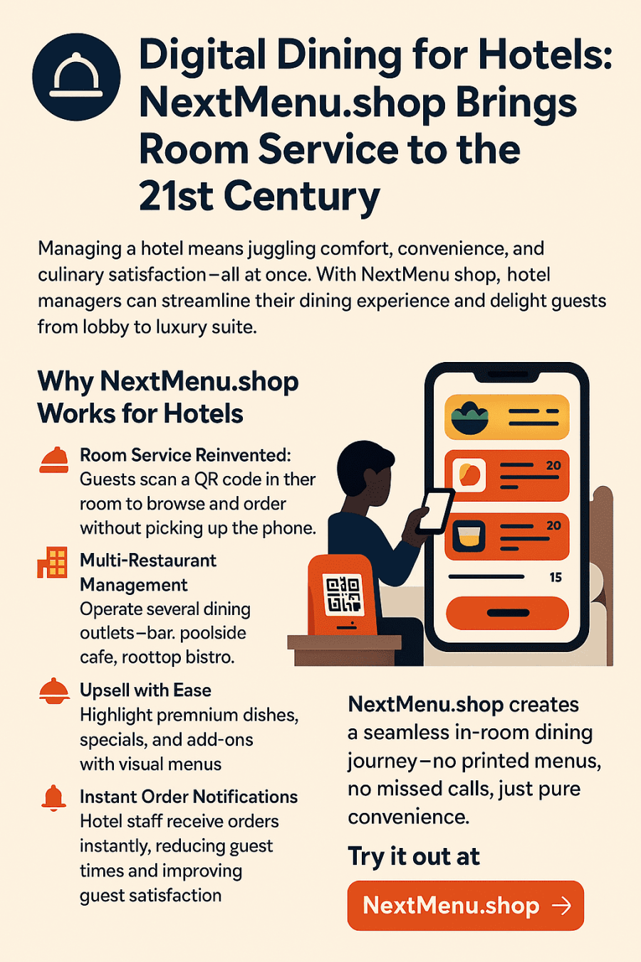 🏨 Digital Dining for Hotels: NextMenu.shop Brings Room Service to the 21st Century