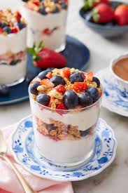 Granola and  greek yoghurt parfait