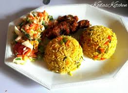 Fried Rice With Chicken And Salad